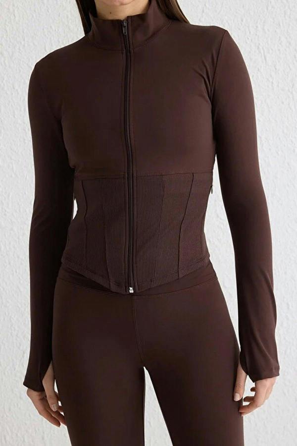 WOVCOR Thumbhole Knitted Sports Jacket