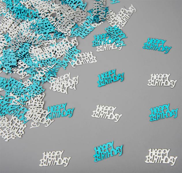 2.9cm Blue and Silver Happy Birthday Confetti Table Scatter for Party Decorations image 4