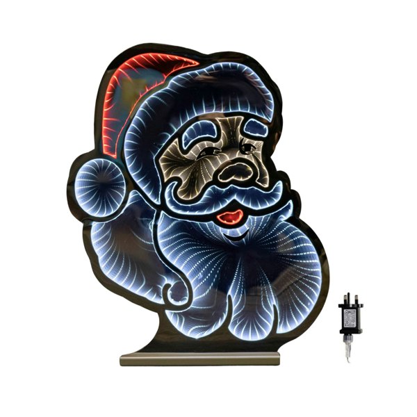 Samuel Alexander 60cm Light up Santa's Face Infinity Christmas Decoration with Red & White LEDs