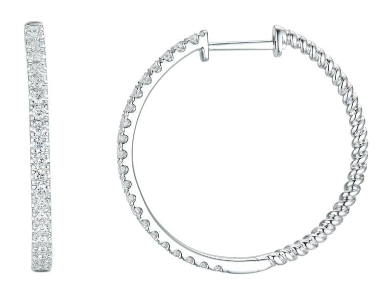 Sarah Layton Diamond Round Hoop Earrings, 0.50ct - 9ct White Gold - C20.0094.9WEA