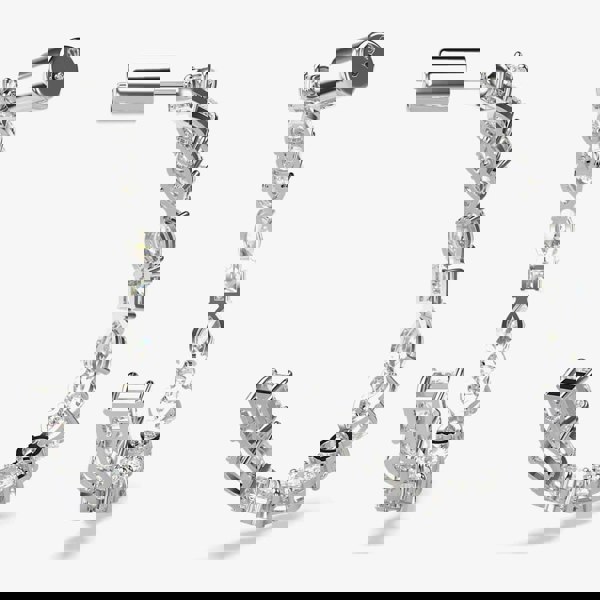 Swarovski Mesmera White Mixed Cut Rhodium Plated Hoop Earrings 5672834