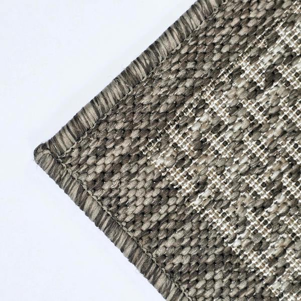 Non-Slip Rug for Kitchen, Dining Room and Hallway, Taupe Brown Flat Weave Sisal Look with Rubber Backing