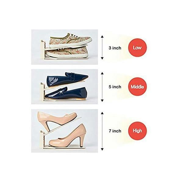 HYGRAD BUILT TO SURVIVE 12x Shoe Slots Organizer Wardrobe Stacker Space Saver Rack Holder Adjustable UK