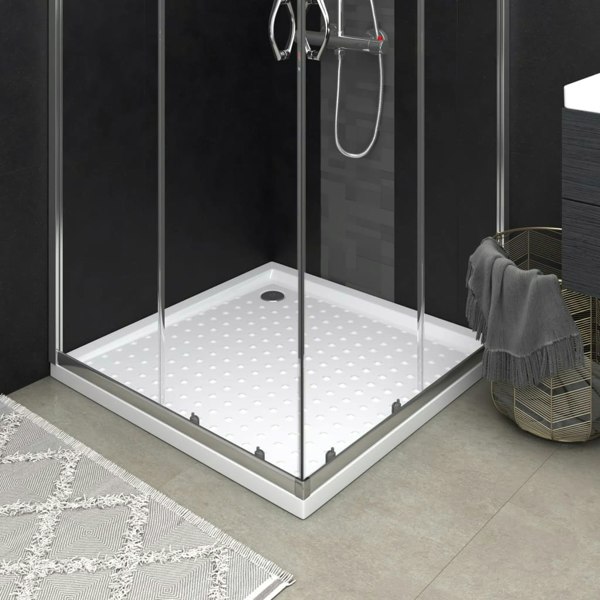 Berkfield Shower Base Tray with Dots White 80x80x4 cm ABS