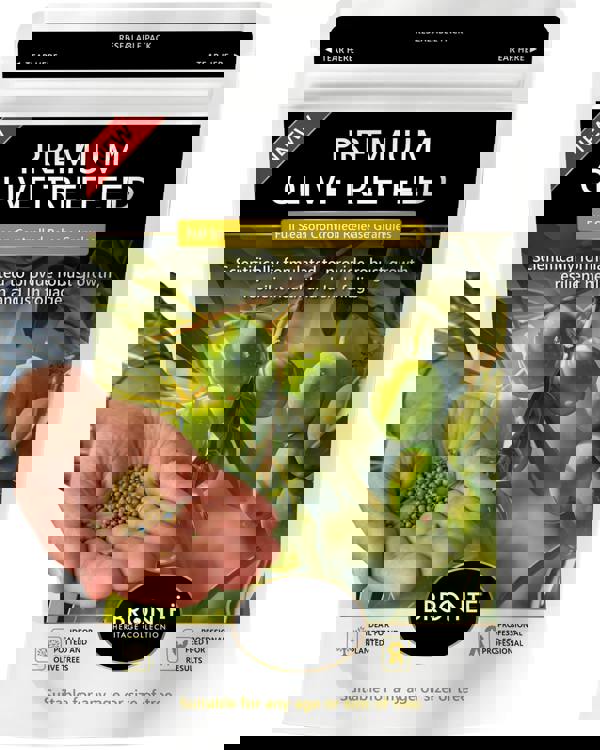 Bronte Heritage Olive Tree Fertiliser 120g – Slow-release granules for olive trees in pots & gardens. Promotes lush foliage & robust growth