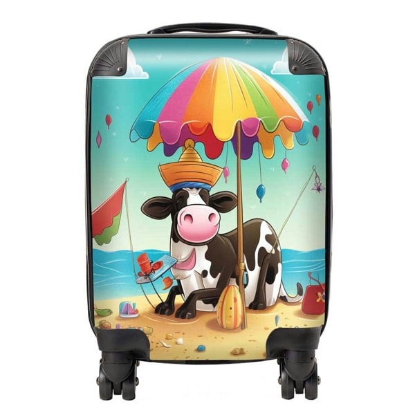 Warren Reed Cow On A Beach Holiday Suitcase