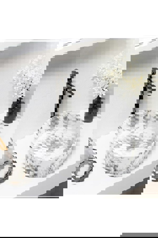 Living and Home Round Marble Vessel Bathroom Sink