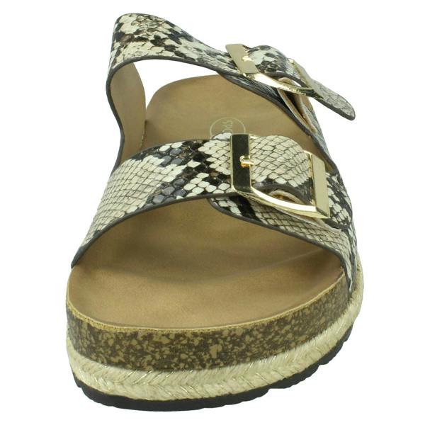 Spot On Ladies Spot On Snake Print Mules F10956
