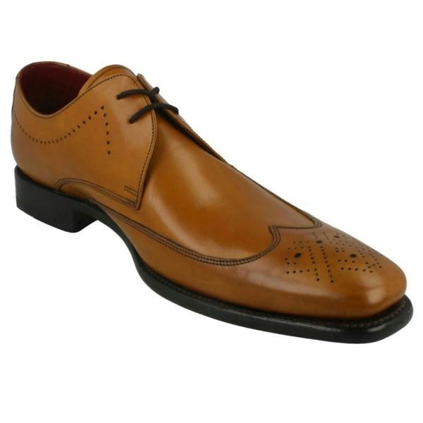 Loake Mens Loake Brogue Lace Up Leather Shoes Stitch