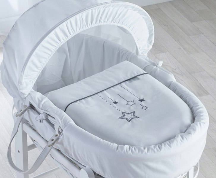 Kinder Valley White Wish Upon A Star White Wicker Moses Basket