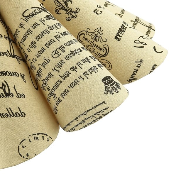 Vintage France Theme Linen Pendant Shade with Black Scroll Wording Image 4