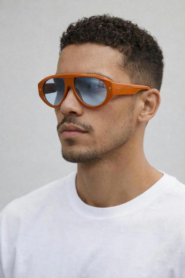 SVNX Oversized Bold Aviator Sunglasses in Orange