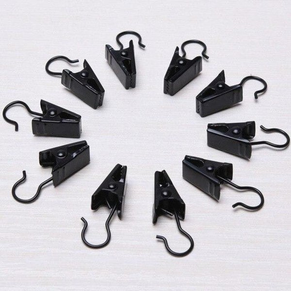 Black Stainless Steel String Light Wire/Cable Hanging Clips - Lighting Legends