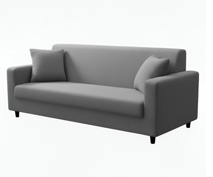Anyseat 3 Seater Sofa Cover Plain Grey Style and Protection For Living Room Sofa Chair Elastic Stretchable Slipcover