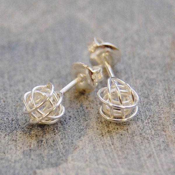 Tiny Nest Rose Gold Stud Earrings - Otis Jaxon Silver Jewellery