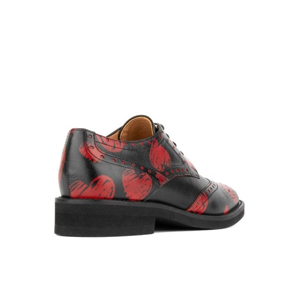 Embassy London Eton - Lovehearts - Women's square toe leather lace-up with love hearts