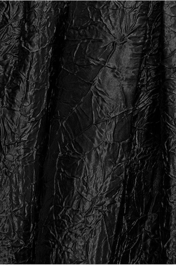 Crushed Satin Sleeveless A Line Midi Dress - Black DR4551