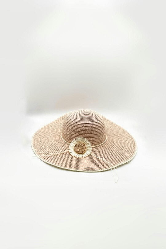 SVNX Sunflower Straw Sun Hat in Pink