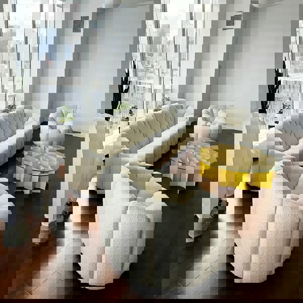 Grace Pumpkin Armchair, White Boucle-Ritconcept-Rit Concept