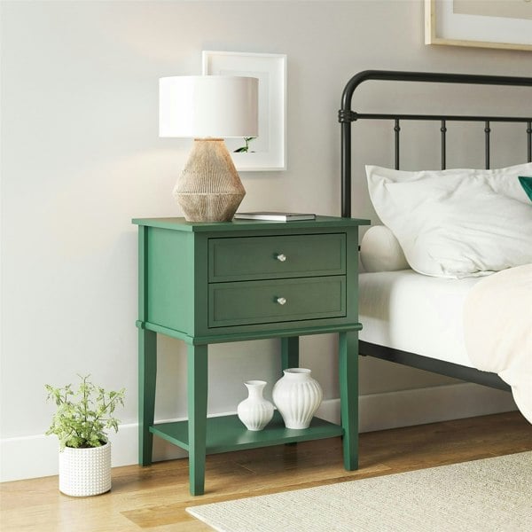 Dorel Home Franklin End Table with 2 Drawers Green