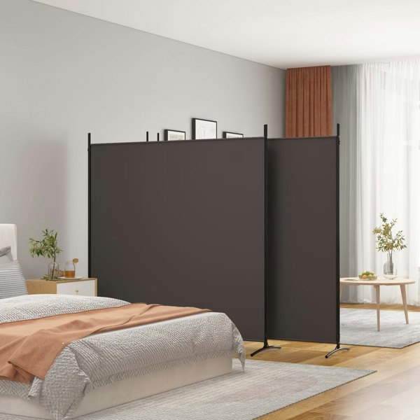 Berkfield 4-Panel Room Divider Brown 698x180 cm Fabric