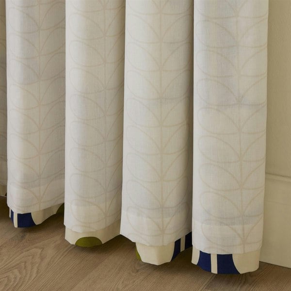 Orla Kiely Abacus Flower Navy Fully Lined Ready Made Eyelet Curtains
