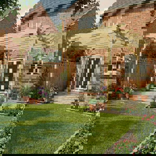 Arbor Garden Solutions Sculpted Wooden Garden Pergola Kit