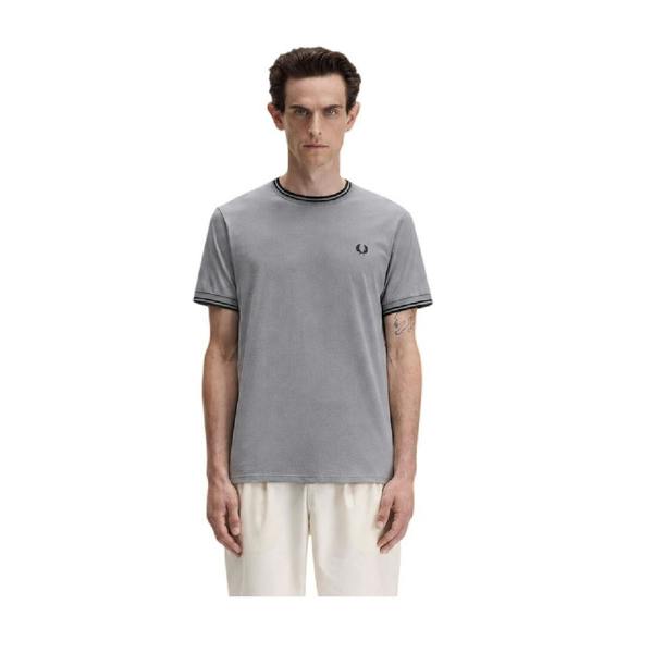 Fred Perry Mens Tipped T-Shirt - Grey - 