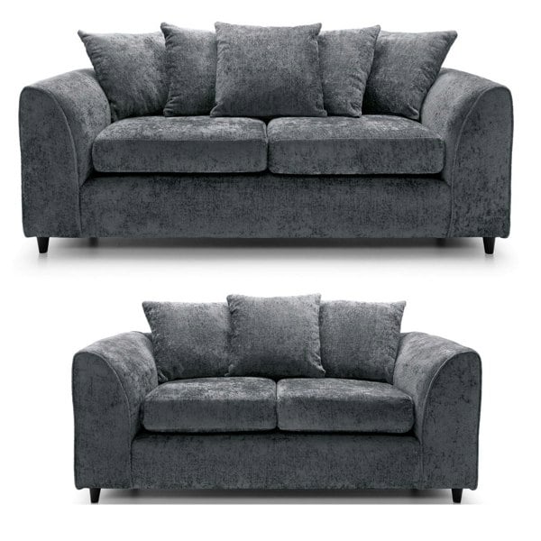 Furnishings For Less Monaco Chenille Fabric Sofa Suite