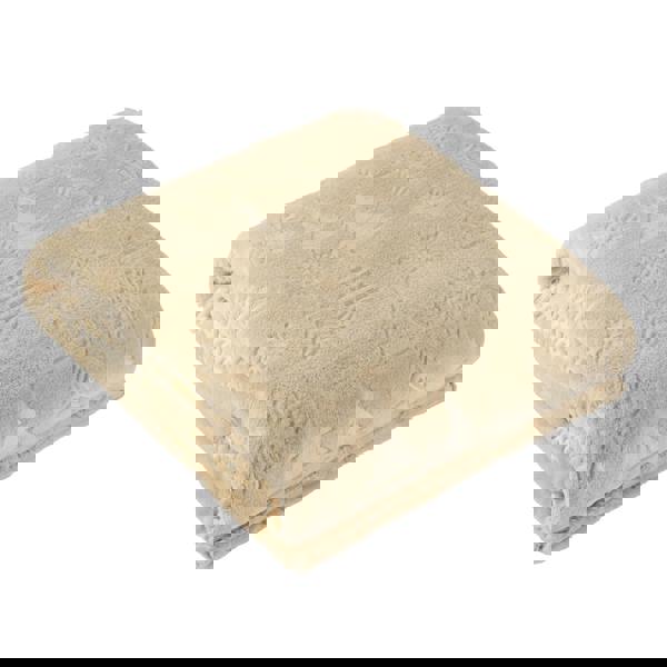 Furn Festive Time Fleece Embossed Throw - Natural