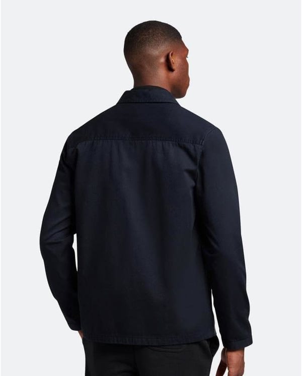 Lyle & Scott Washed Drill Overshirt Jacket - Navy Blue