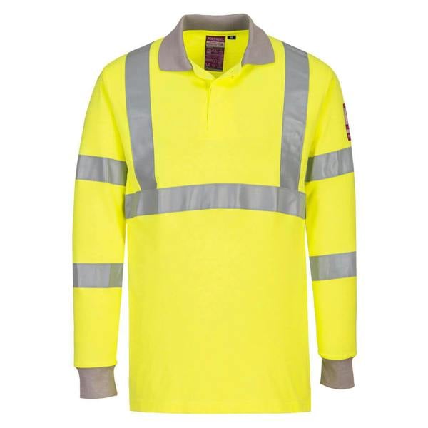 Modaflame Knit Hi-Vis FR Long Sleeve Polo Shirt - Hi-Vis Trousers