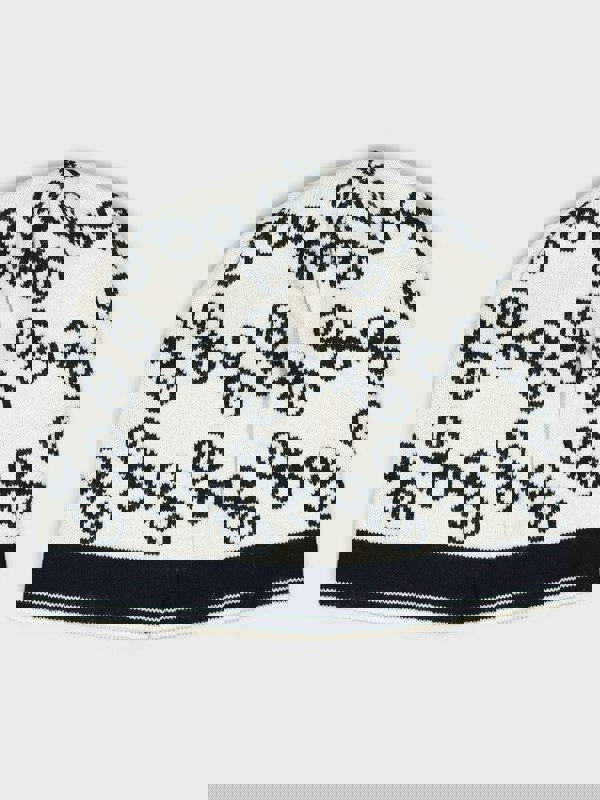 Jimmy Choo Logo Wool Blend Beanie White