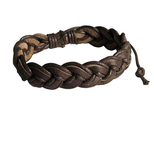 Aye Do Gifts Men's Brown Pleated Leather Bracelet