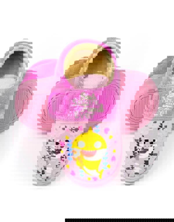 Baby Shark Girls Pink Best Shark Friend Ever Velcro Loafer Slippers