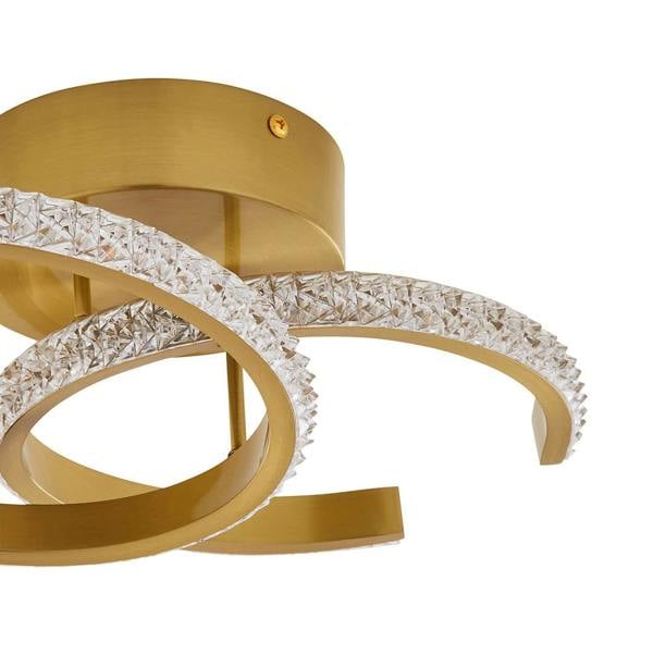 Pagazzi Lighting Veloria Satin Brass LED Flush Ceiling Light