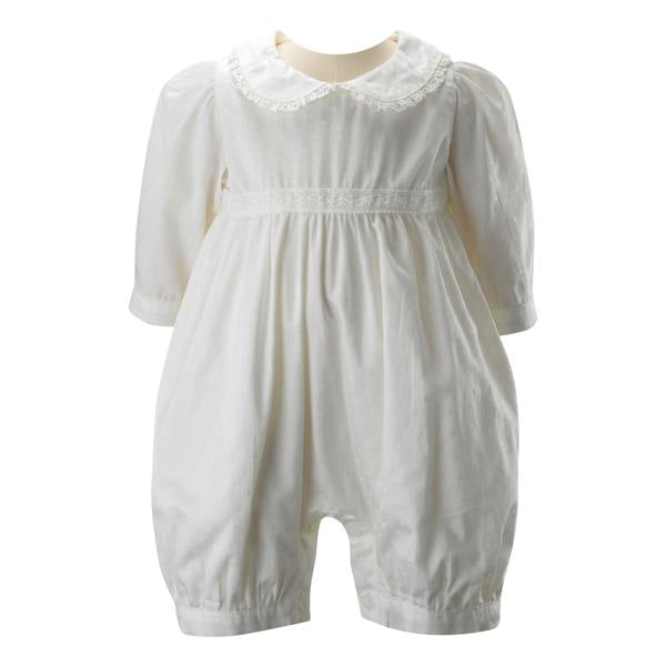 Rachel Riley Ivory Lace Trim Babysuit