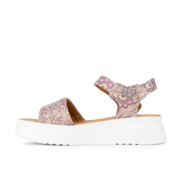 Embassy London Amalfi - Pink & Paisley - Women's 1.3 inch Flatform Leather Sandal