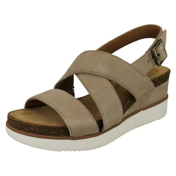 Clarks Ladies Clarks Slingback Wedge Heeled Sandals Lizby Cross