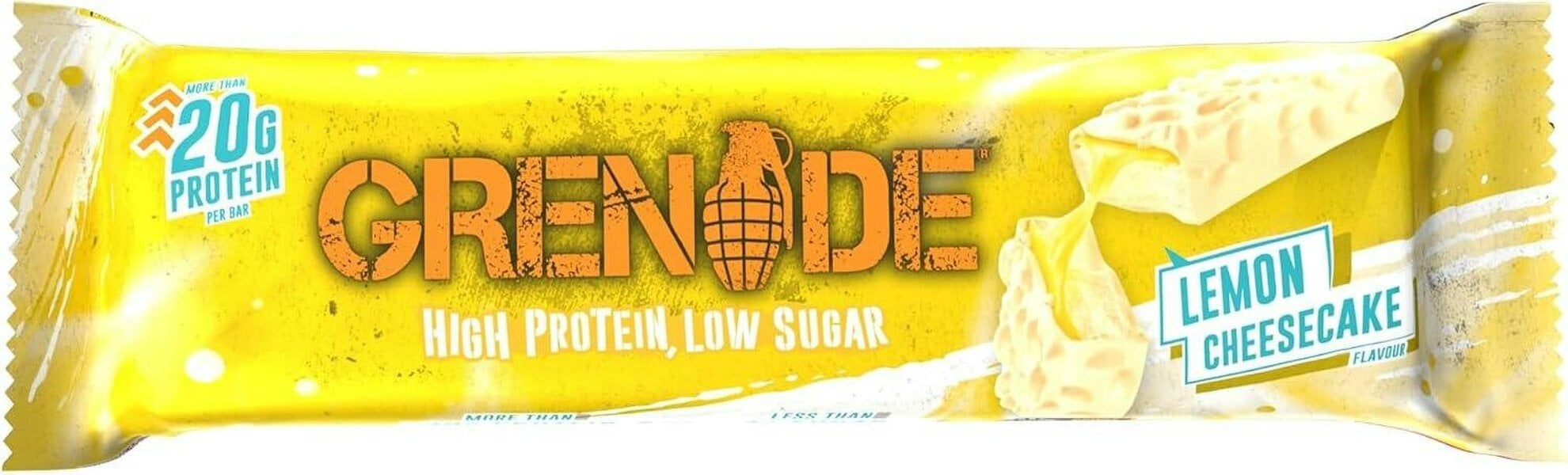 Grenade High Protein, Low Sugar Bar - Lemon Cheesecake, 12 x 60 g