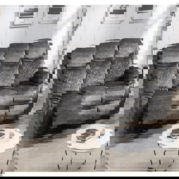 Brianna Plush Fabric Reclining 3 Seater Sofa