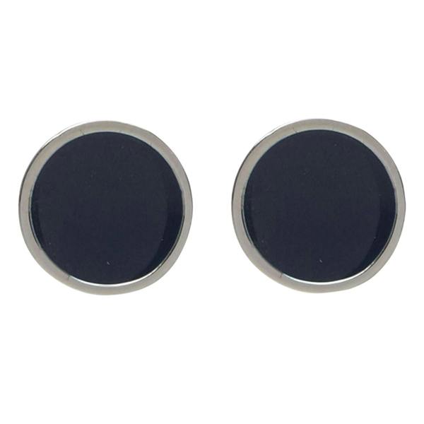 Hugo Mens Polished Round Formal Cufflinks - Blue - 
