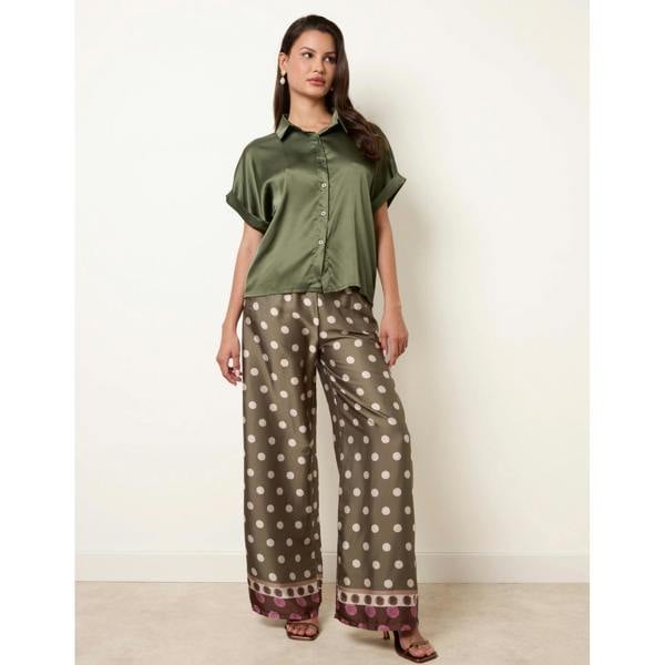 Blue Vanilla Tie Shirt Polka Dot Trouser Set