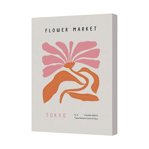 Benjamin Tate Design Flower Market Tokyo Canvas Wall Art No 6 Abstract Botanical Print