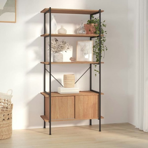 Berkfield 5-Tier Shelving Unit with Cabinet 80x40x163 cm Steel and Engineered Wood