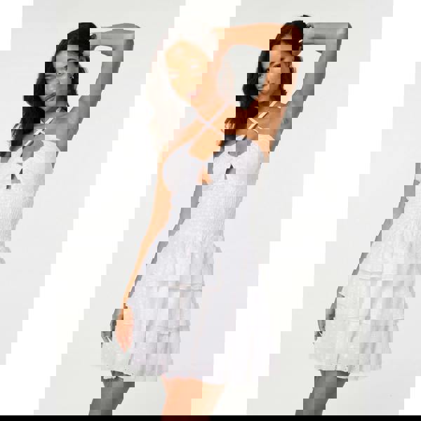 Pink Vanilla Broderie Tiered Mini Dress