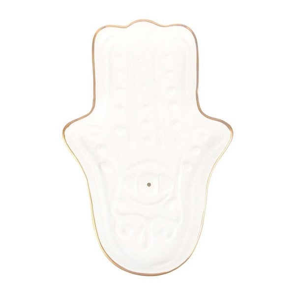 Serano White Hamsa Hand Incense Stick Holder