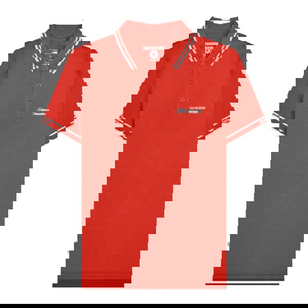 Lambretta Mens SS25 Branded Sleeve Polo Shirt - Red