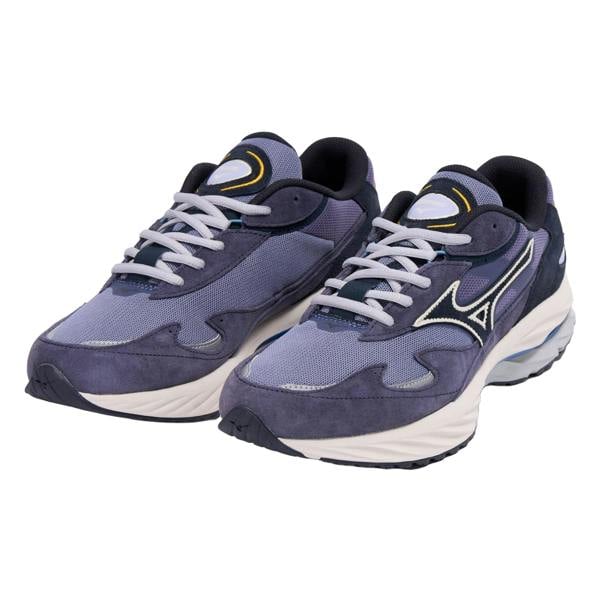 Mizuno Mens Wave Rider Leather Trainers - Blue - 