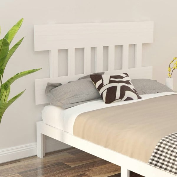 Berkfield Bed Headboard White 143.5x3x81 cm Solid Wood Pine